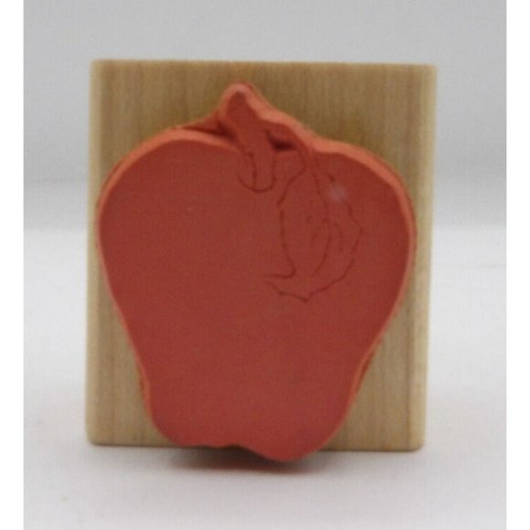 Stamp, Wooden Rubber, Apple ©1982-1990 The Stamp In The Hand MSR $4.95 Vintage - Picture 4 of 4